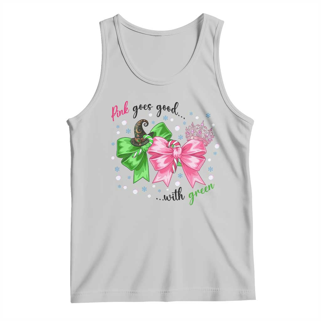 Funny Christmas Witch Pink Goes Good With Green Tank Top - Wonder Print Shop