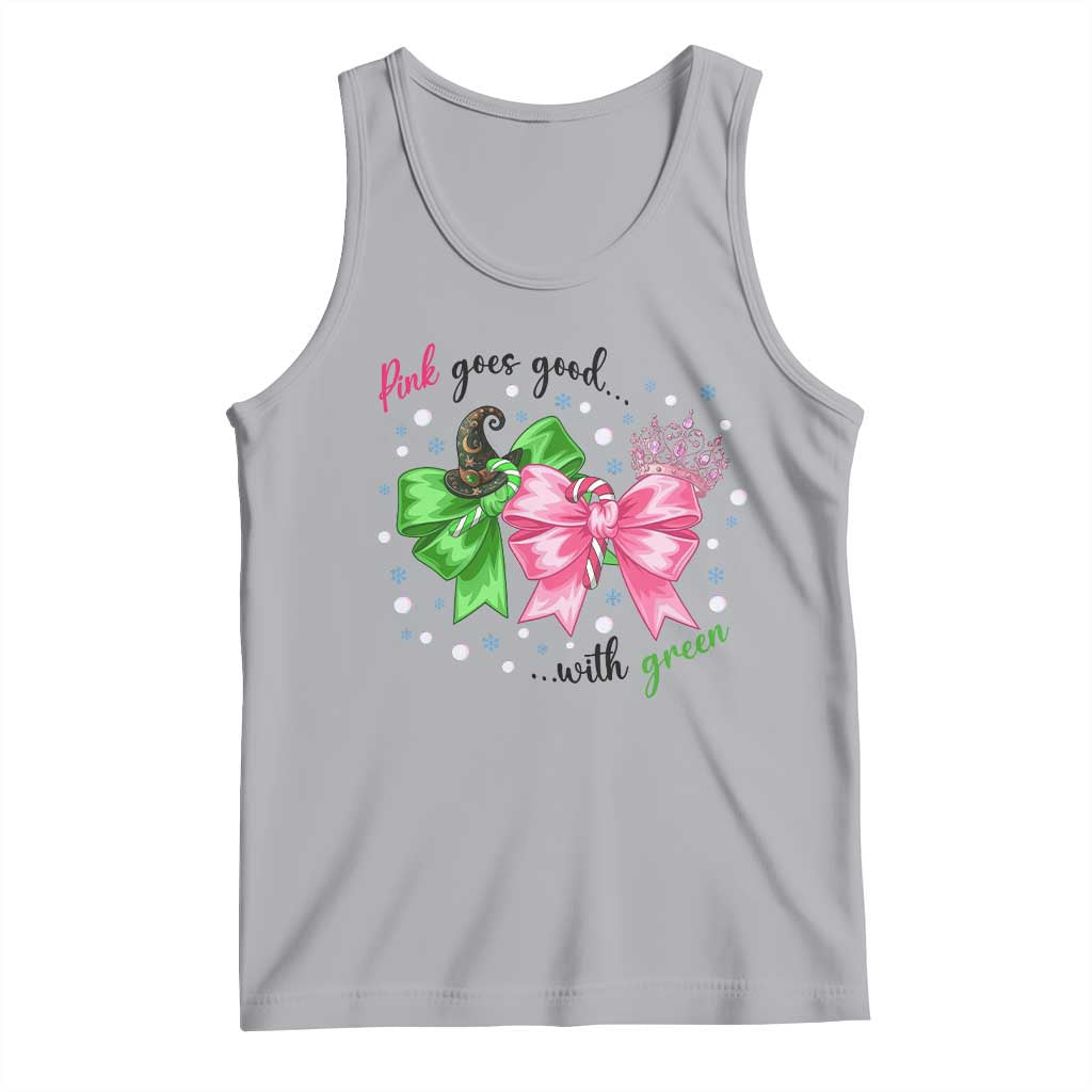 Funny Christmas Witch Pink Goes Good With Green Tank Top - Wonder Print Shop