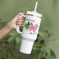 Funny Christmas Witch Pink Goes Good With Green Tumbler With Handle - Wonder Print Shop
