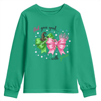 Funny Christmas Witch Pink Goes Good With Green Youth Sweatshirt - Wonder Print Shop