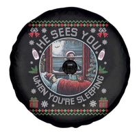 Funny Christmas Diddy Spare Tire Cover He Sees You When You Are Sleeping Baby Oil Ugly Xmas - Wonder Print Shop