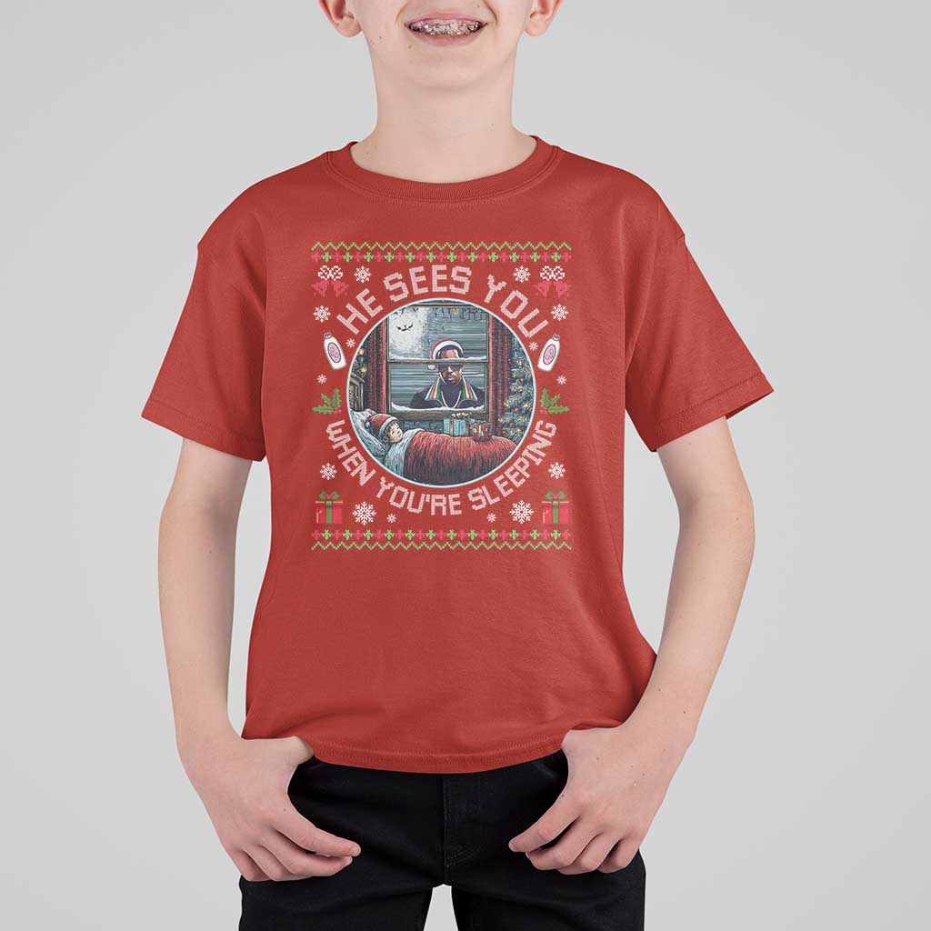 Funny Christmas Diddy T Shirt For Kid He Sees You When You Are Sleeping Baby Oil Ugly Xmas - Wonder Print Shop