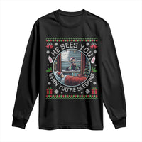 Funny Christmas Diddy Long Sleeve Shirt He Sees You When You Are Sleeping Baby Oil Ugly Xmas - Wonder Print Shop