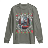 Funny Christmas Diddy Long Sleeve Shirt He Sees You When You Are Sleeping Baby Oil Ugly Xmas - Wonder Print Shop