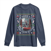 Funny Christmas Diddy Long Sleeve Shirt He Sees You When You Are Sleeping Baby Oil Ugly Xmas - Wonder Print Shop