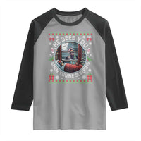 Funny Christmas Diddy Raglan Shirt He Sees You When You Are Sleeping Baby Oil Ugly Xmas - Wonder Print Shop