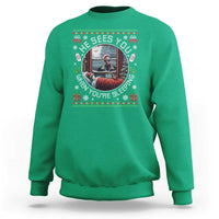 Funny Christmas Diddy Sweatshirt He Sees You When You Are Sleeping Baby Oil Ugly Xmas - Wonder Print Shop