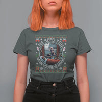 Funny Christmas Diddy T Shirt For Women He Sees You When You Are Sleeping Baby Oil Ugly Xmas - Wonder Print Shop