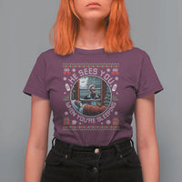 Funny Christmas Diddy T Shirt For Women He Sees You When You Are Sleeping Baby Oil Ugly Xmas - Wonder Print Shop