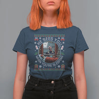 Funny Christmas Diddy T Shirt For Women He Sees You When You Are Sleeping Baby Oil Ugly Xmas - Wonder Print Shop