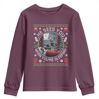 Funny Christmas Diddy Youth Sweatshirt He Sees You When You Are Sleeping Baby Oil Ugly Xmas - Wonder Print Shop