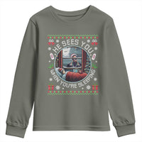 Funny Christmas Diddy Youth Sweatshirt He Sees You When You Are Sleeping Baby Oil Ugly Xmas - Wonder Print Shop