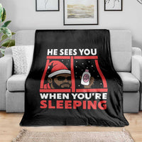 Funny Christmas Diddy Throw Blanket He Sees You When You Are Sleeping Baby Oil - Wonder Print Shop
