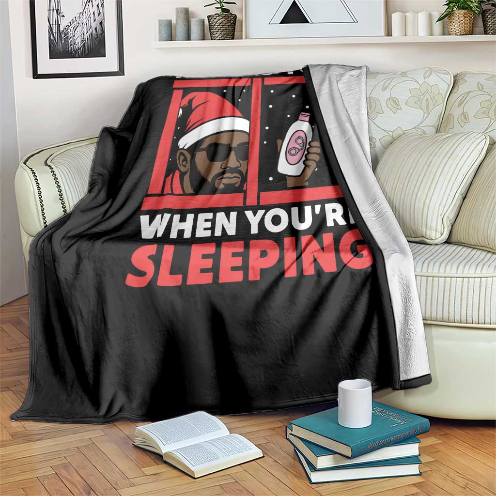 Funny Christmas Diddy Throw Blanket He Sees You When You Are Sleeping Baby Oil - Wonder Print Shop