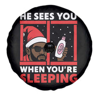 Funny Christmas Diddy Spare Tire Cover He Sees You When You Are Sleeping Baby Oil - Wonder Print Shop
