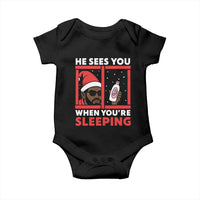 Funny Christmas Diddy Baby Onesie He Sees You When You Are Sleeping Baby Oil - Wonder Print Shop