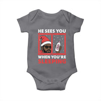 Funny Christmas Diddy Baby Onesie He Sees You When You Are Sleeping Baby Oil - Wonder Print Shop