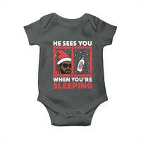 Funny Christmas Diddy Baby Onesie He Sees You When You Are Sleeping Baby Oil - Wonder Print Shop