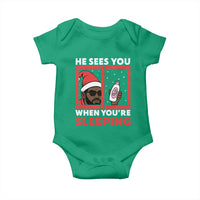 Funny Christmas Diddy Baby Onesie He Sees You When You Are Sleeping Baby Oil - Wonder Print Shop
