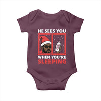 Funny Christmas Diddy Baby Onesie He Sees You When You Are Sleeping Baby Oil - Wonder Print Shop