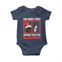 Funny Christmas Diddy Baby Onesie He Sees You When You Are Sleeping Baby Oil - Wonder Print Shop