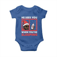 Funny Christmas Diddy Baby Onesie He Sees You When You Are Sleeping Baby Oil - Wonder Print Shop
