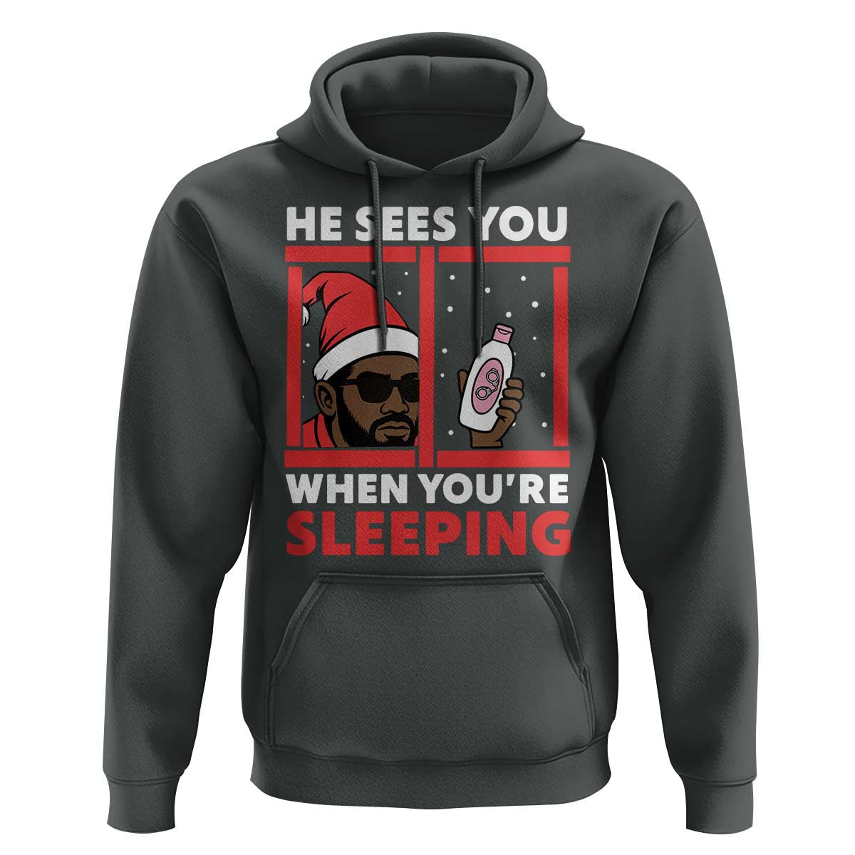 Funny Christmas Diddy Hoodie He Sees You When You Are Sleeping Baby Oil - Wonder Print Shop
