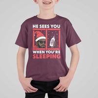Funny Christmas Diddy T Shirt For Kid He Sees You When You Are Sleeping Baby Oil - Wonder Print Shop