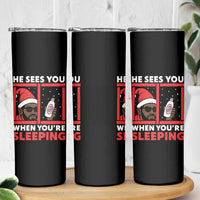 Funny Christmas Diddy Skinny Tumbler He Sees You When You Are Sleeping Baby Oil - Wonder Print Shop