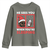 Funny Christmas Diddy Youth Sweatshirt He Sees You When You Are Sleeping Baby Oil - Wonder Print Shop