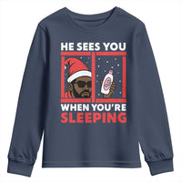 Funny Christmas Diddy Youth Sweatshirt He Sees You When You Are Sleeping Baby Oil - Wonder Print Shop