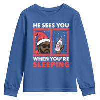 Funny Christmas Diddy Youth Sweatshirt He Sees You When You Are Sleeping Baby Oil - Wonder Print Shop