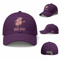 Funny Quiet Piggy Baseball Cap Pig Political Humor No King