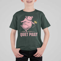 Funny Quiet Piggy T Shirt For Kid Pig Political Humor No King - Wonder Print Shop