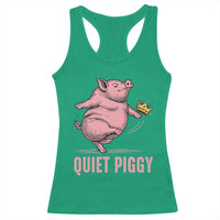 Funny Quiet Piggy Racerback Tank Top Pig Political Humor No King - Wonder Print Shop