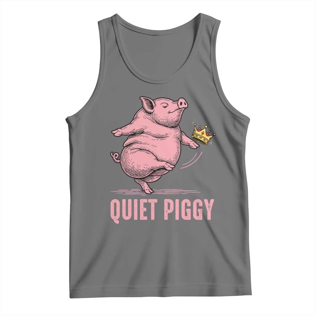 Funny Quiet Piggy Tank Top Pig Political Humor No King - Wonder Print Shop