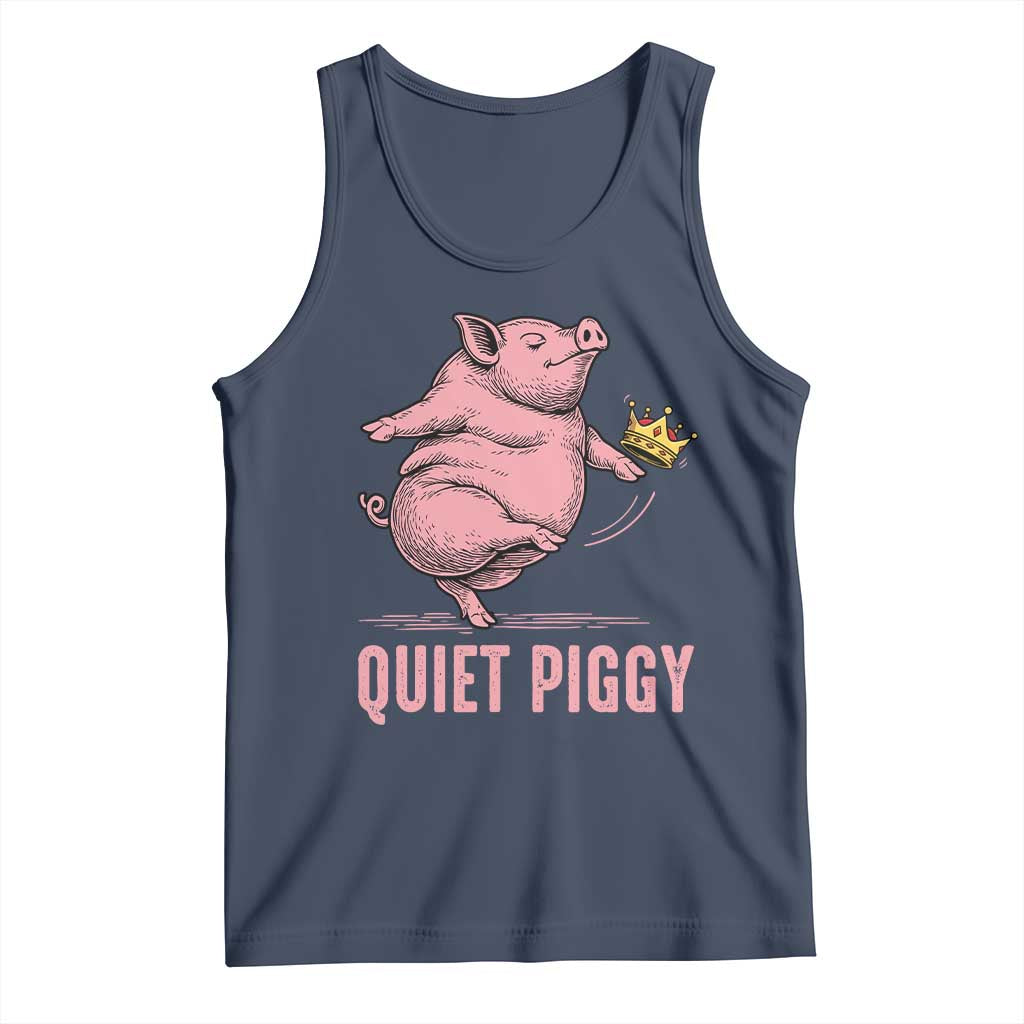 Funny Quiet Piggy Tank Top Pig Political Humor No King - Wonder Print Shop