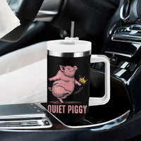 Funny Quiet Piggy Tumbler With Handle Pig Political Humor No King - Wonder Print Shop