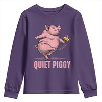 Funny Quiet Piggy Youth Sweatshirt Pig Political Humor No King - Wonder Print Shop