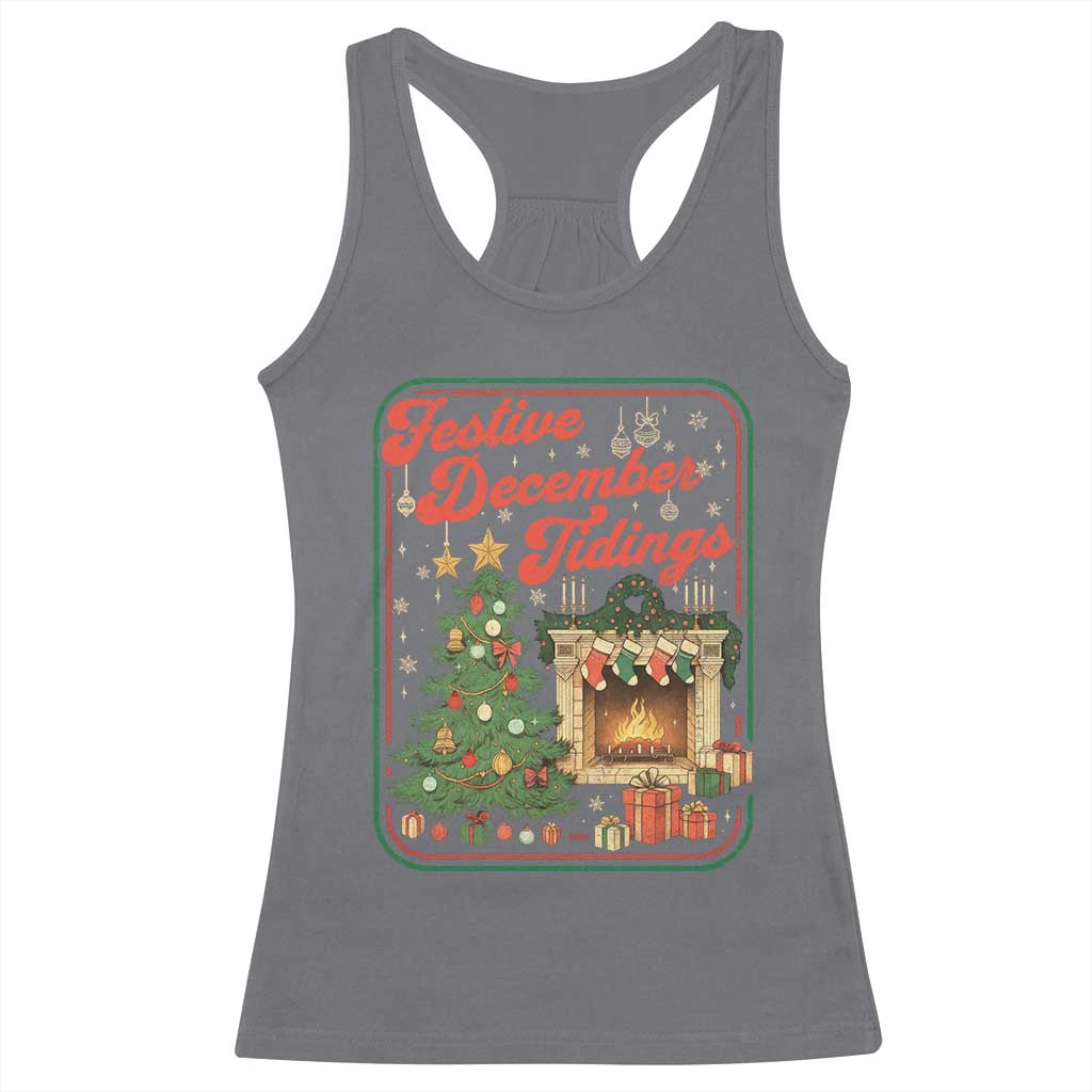 Funny Democrat Christmas Racerback Tank Top Festive December Tiding Xmas Political Satire - Wonder Print Shop