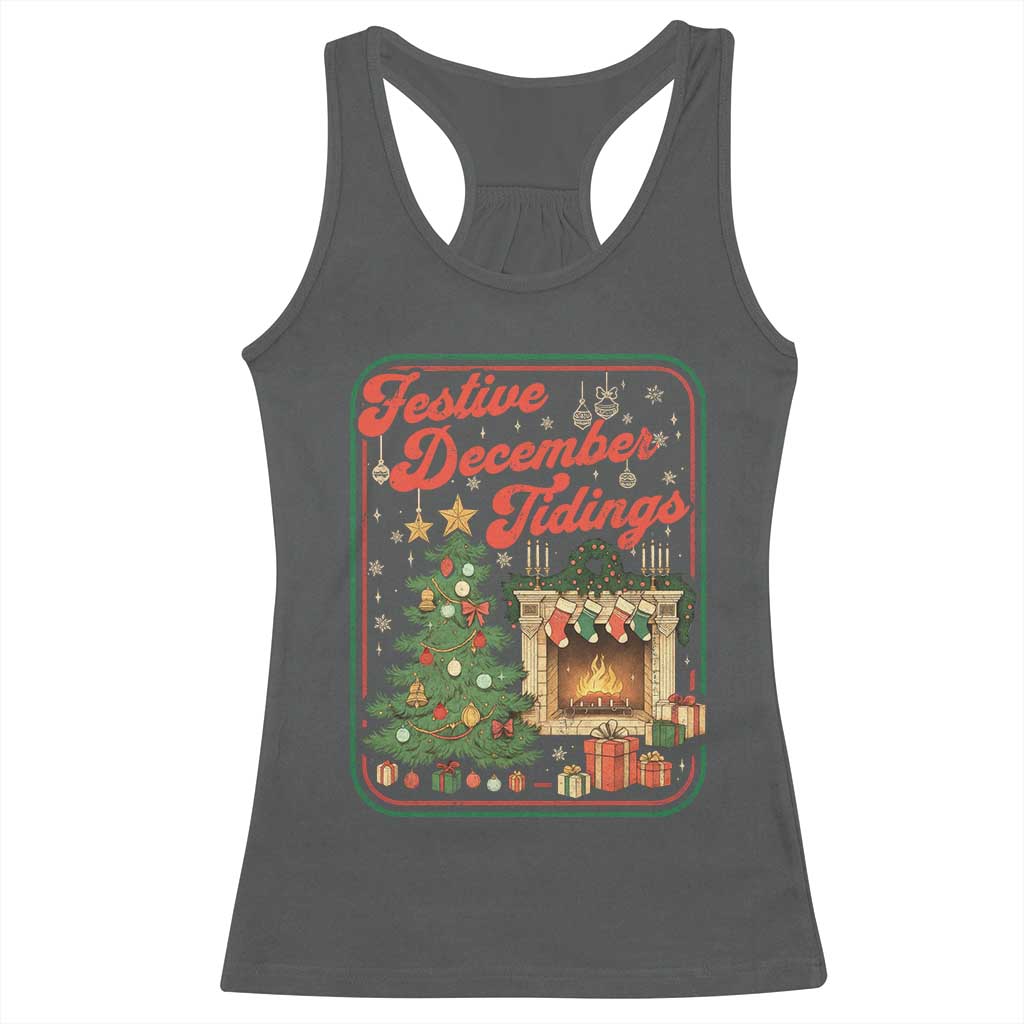 Funny Democrat Christmas Racerback Tank Top Festive December Tiding Xmas Political Satire - Wonder Print Shop