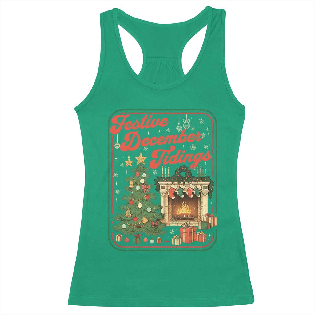 Funny Democrat Christmas Racerback Tank Top Festive December Tiding Xmas Political Satire - Wonder Print Shop