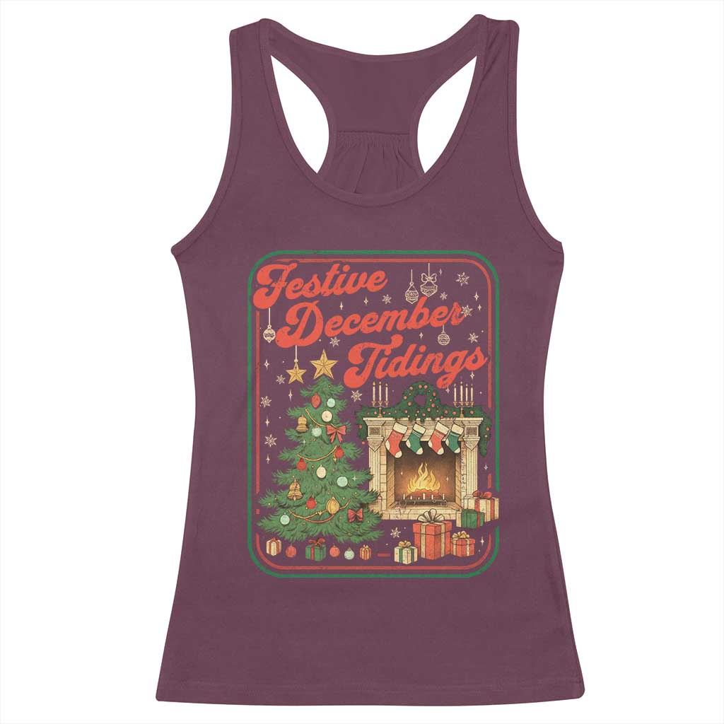 Funny Democrat Christmas Racerback Tank Top Festive December Tiding Xmas Political Satire - Wonder Print Shop