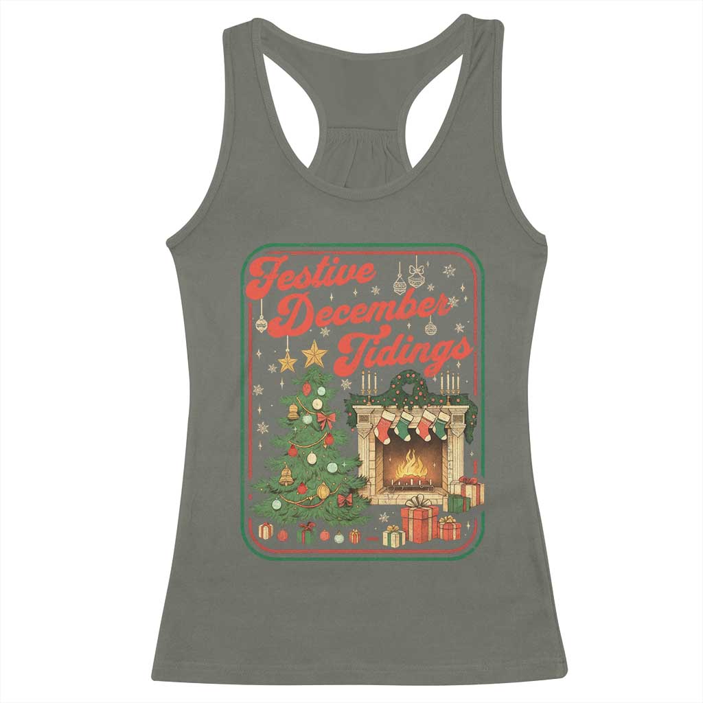 Funny Democrat Christmas Racerback Tank Top Festive December Tiding Xmas Political Satire - Wonder Print Shop