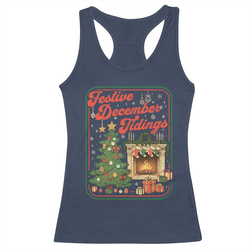 Funny Democrat Christmas Racerback Tank Top Festive December Tiding Xmas Political Satire - Wonder Print Shop