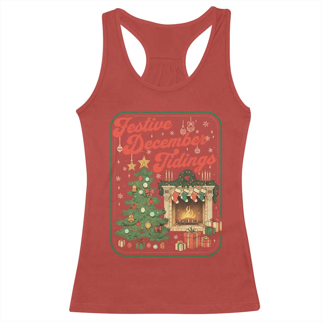 Funny Democrat Christmas Racerback Tank Top Festive December Tiding Xmas Political Satire - Wonder Print Shop