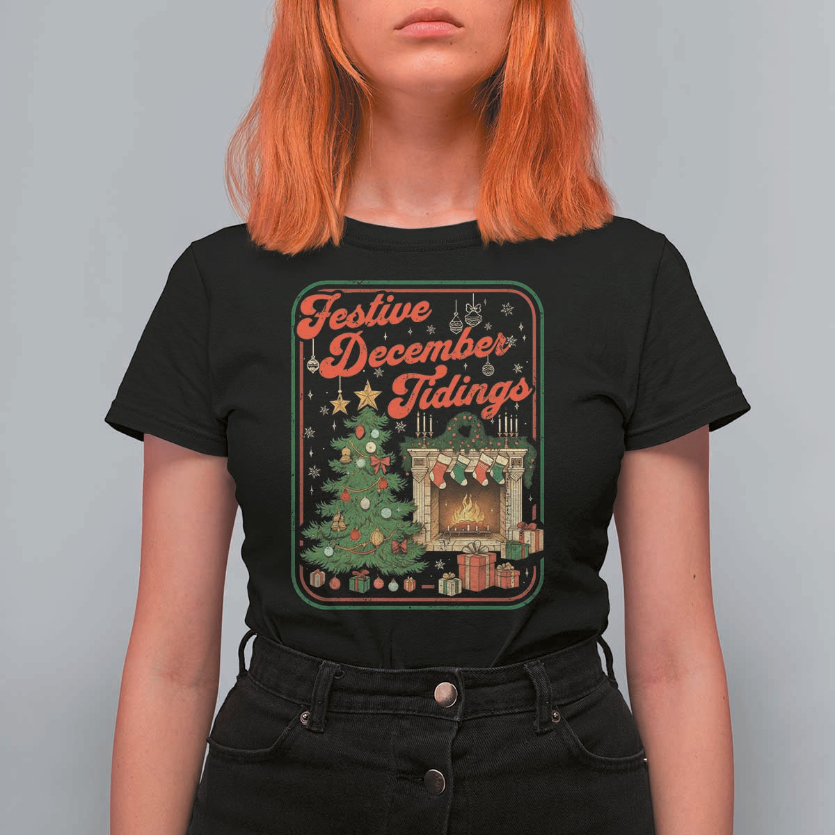 Funny Democrat Christmas T Shirt For Women Festive December Tiding Xmas Political Satire - Wonder Print Shop