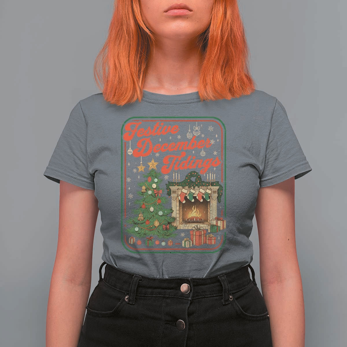 Funny Democrat Christmas T Shirt For Women Festive December Tiding Xmas Political Satire - Wonder Print Shop