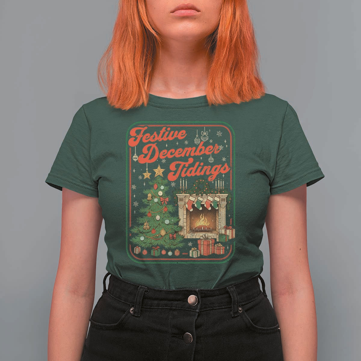Funny Democrat Christmas T Shirt For Women Festive December Tiding Xmas Political Satire - Wonder Print Shop