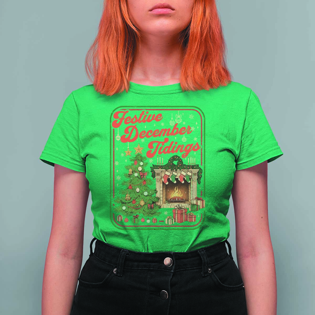 Funny Democrat Christmas T Shirt For Women Festive December Tiding Xmas Political Satire - Wonder Print Shop